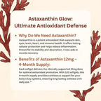 Astaxanthin 12mg Plant-Based Microalgae Dietary Supplement Softgels