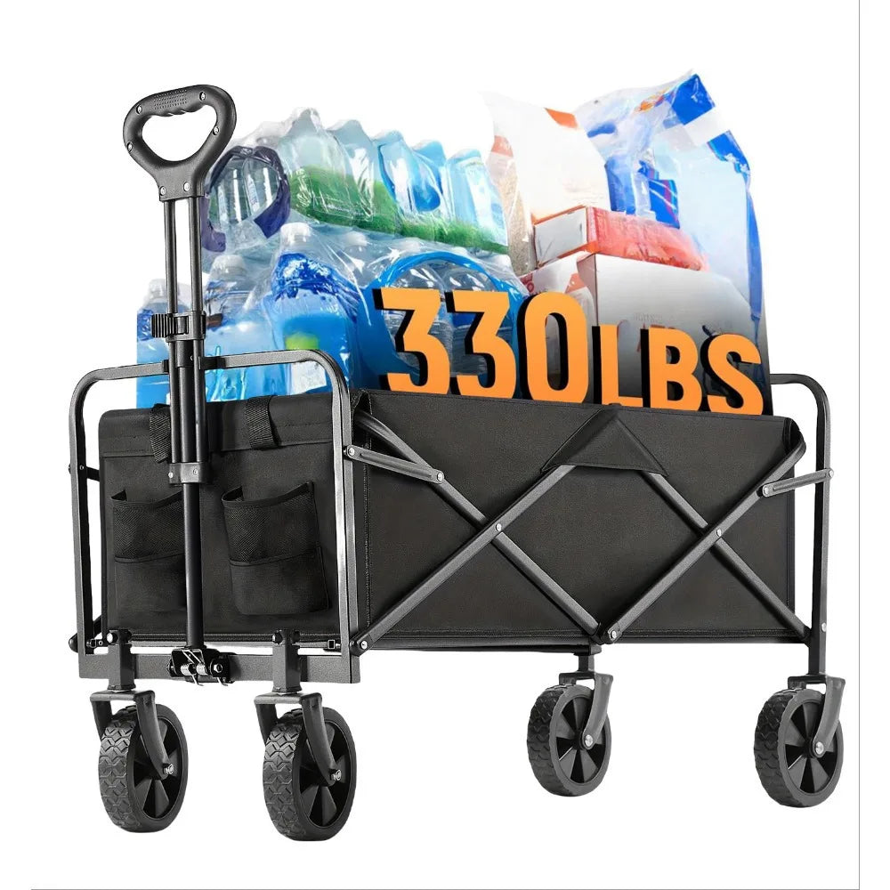 Heavy Duty Folding Wagon Cart with All Terrain Wheels