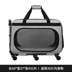 Double-layer Rolling Pet Stroller Carrier Backpack for Cats Dogs