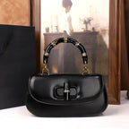 Women's Bamboo Handle Saddle Crossbody Bag