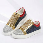 Women's Bling Lace-Up Platform Sneakers