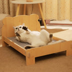 Wooden Bear Cat Bed for Cats