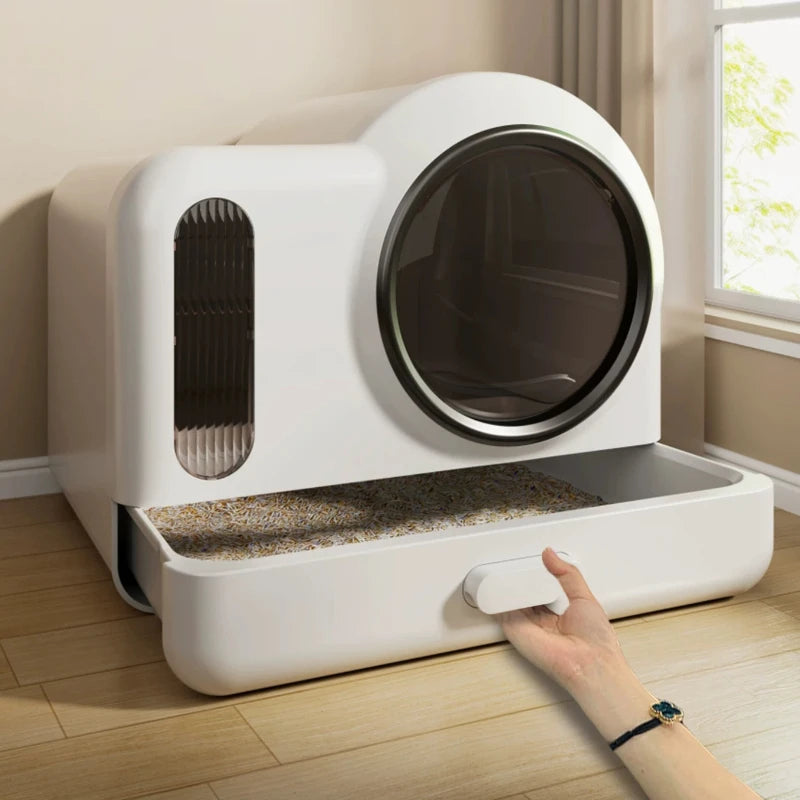 Ventilated Enclosed Cat Litter Box for Cats