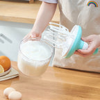 Manual Semi-Automatic Egg Beater with 6-Axis Whisk