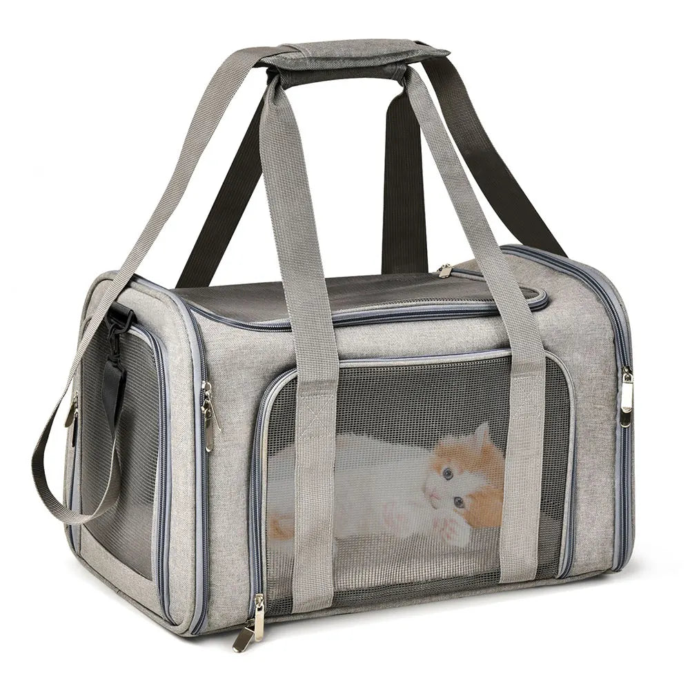 Breathable Mesh Travel Pet Carrier Shoulder Bag for Cats Dogs