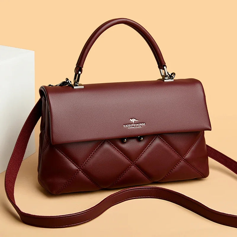Women's Luxury Soft Leather Crossbody Shoulder Handbag