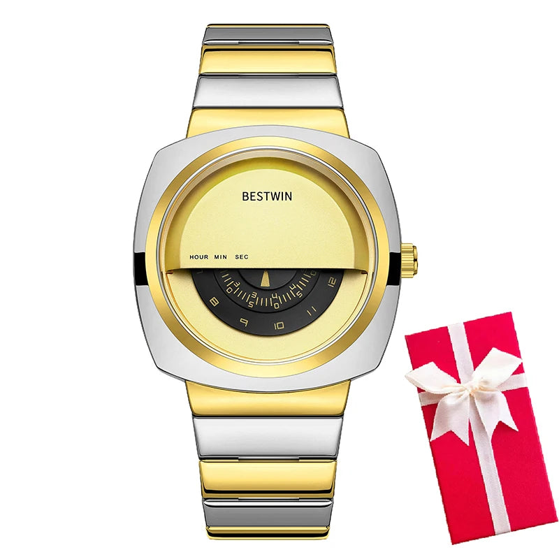 Men's Luxury Creative Stainless Steel Quartz Wristwatch
