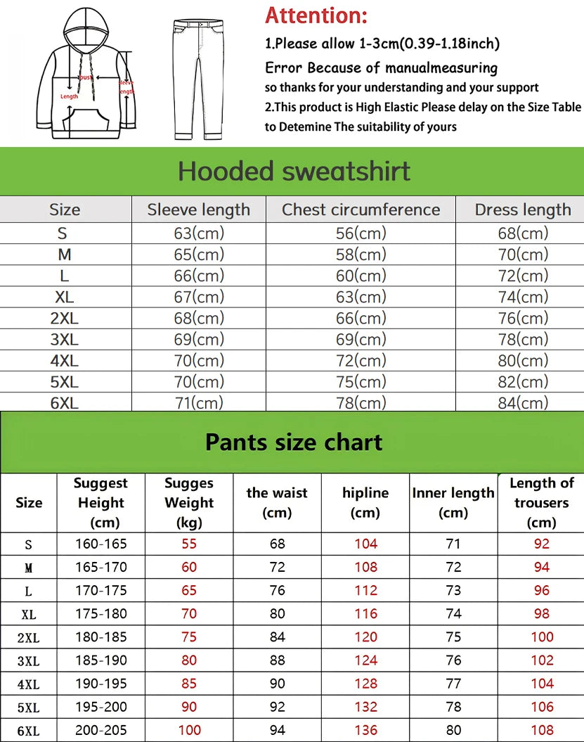 Men's 3D Pattern Printed Hoodie and Pants Two-Piece Set