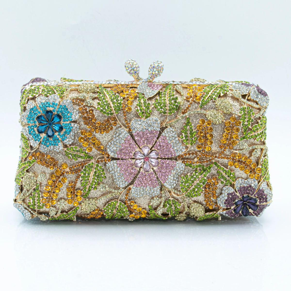 Women's Luxury Floral Rhinestone Evening Clutch Bag