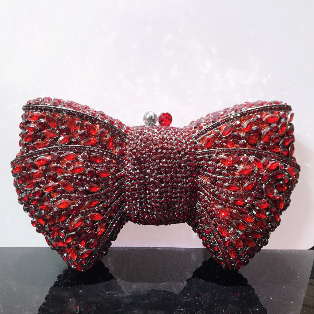 Women's Luxury Rhinestone Bow Wedding Evening Clutch Bag