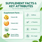 Energy and Focus Green Coffee Bean Caffeine L-Theanine Chewable Tablets