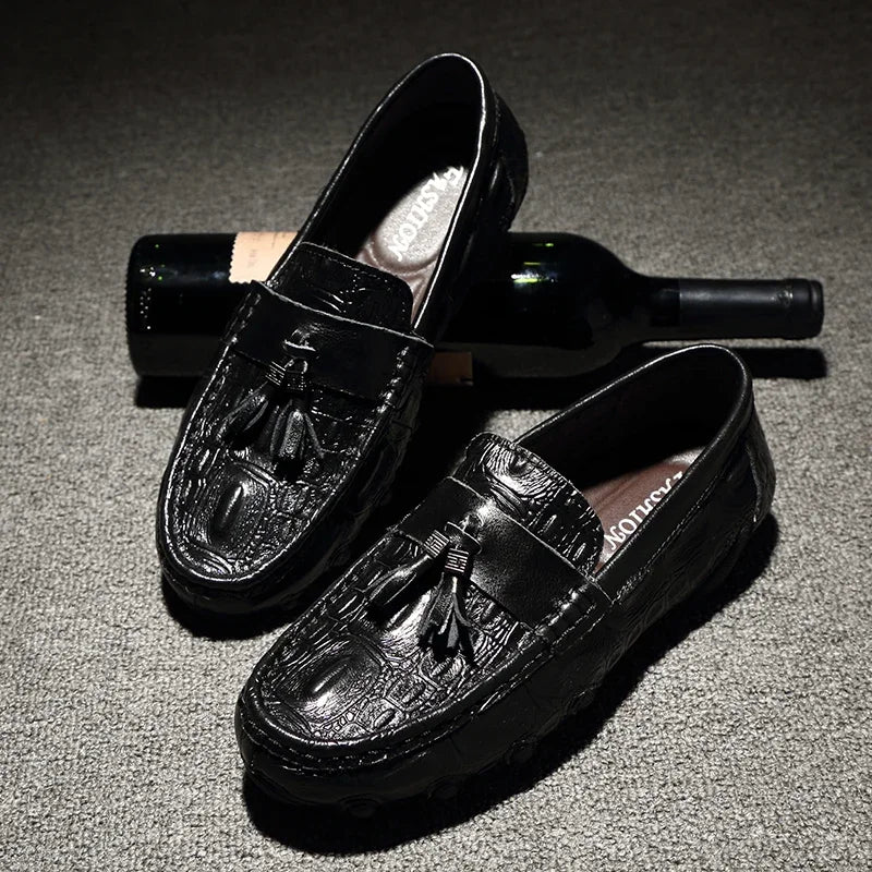 Men's Leather Slip-On Driving Loafers Casual Shoes 06759