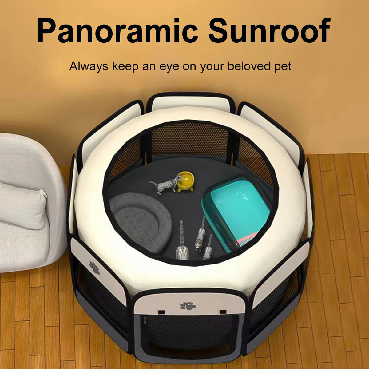 Foldable Oxford Cloth Pet Tent Playpen for Cats Dogs