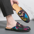 Men's Breathable PU Penny Loafers Mules