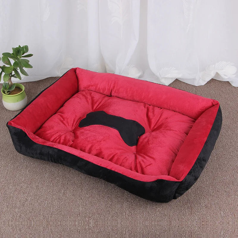 Soft Square Dog Sofa Warm Washable Pet Bed