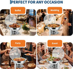 Stainless Steel Buffet Chafing Dish Set with Glass Lid 6 Qt