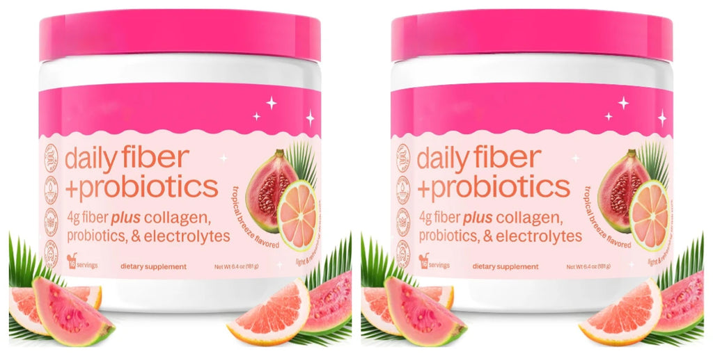 Fiber Probiotics Powder Acacia Collagen Peptides Electrolytes Tropical Breeze 16 Servings