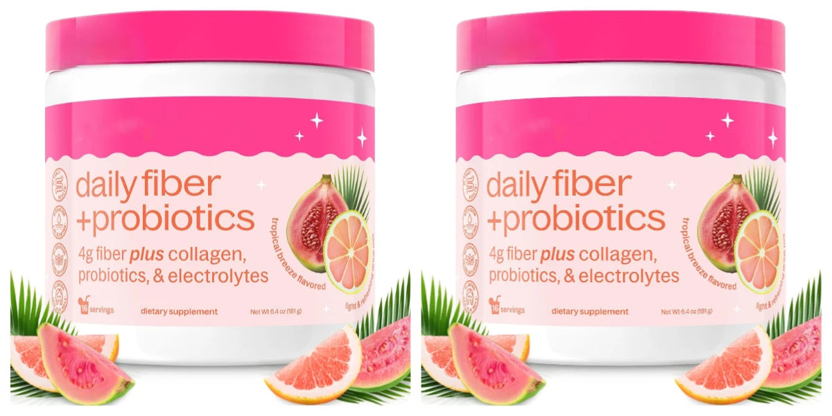 Fiber Probiotics Powder Acacia Collagen Peptides Electrolytes Tropical Breeze 16 Servings