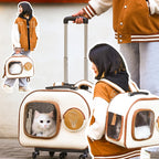 Portable Pet Trolley Backpack Carrier for Cats Dogs