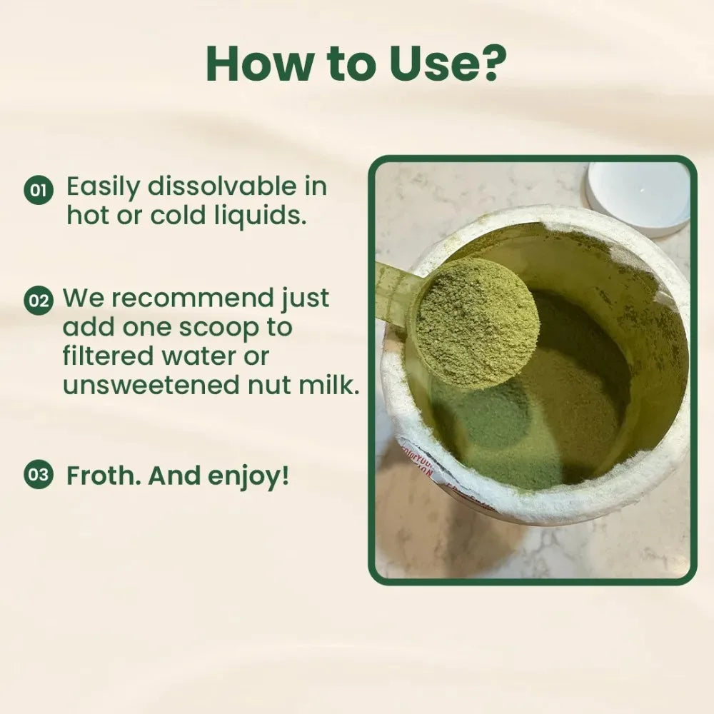 Matcha Collagen Powder Marine Collagen Organic Green Tea Drink Mix Gluten Free 30 Servings