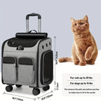 Wheeled Pet Carrier Backpack Stroller for Small Dogs Cats