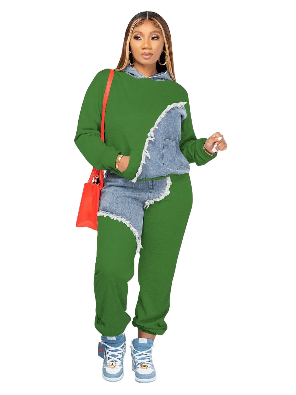 Women's African Patchwork Top and Pants Two-Piece Set