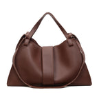 Women's Fashion Solid PU Leather Shoulder Tote Bag