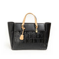 Women's Embossed Letter Shopper Shoulder Tote Bag