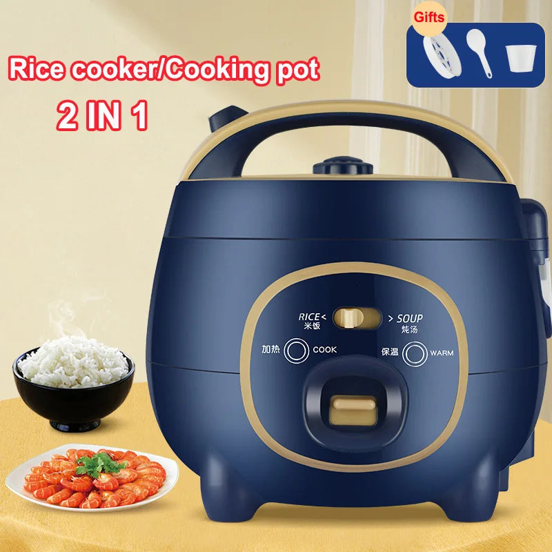 1.9-Quart Multifunctional Electric Rice Cooker with Steamer Basket