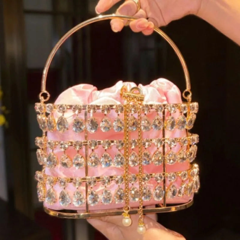 Women's Luxury Hollow Out Rhinestone Evening Clutch Bag