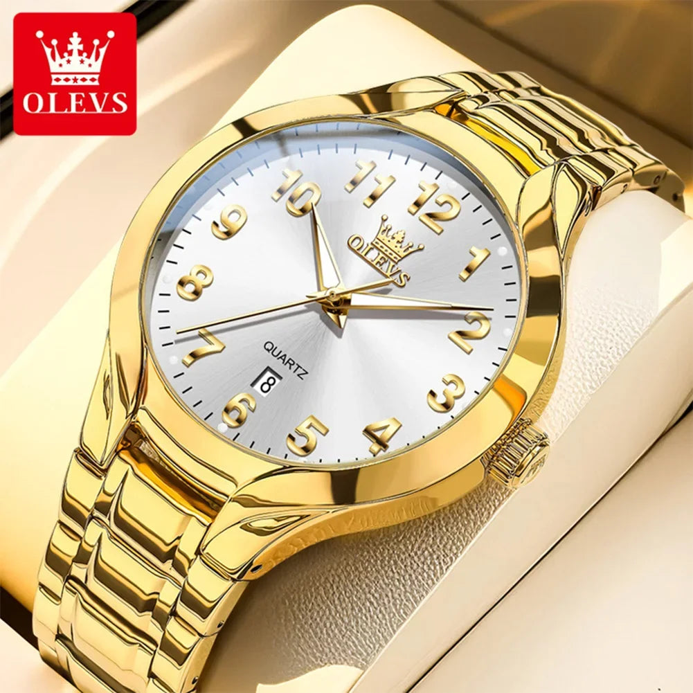 Men's Quartz Stainless Steel Watch with Calendar