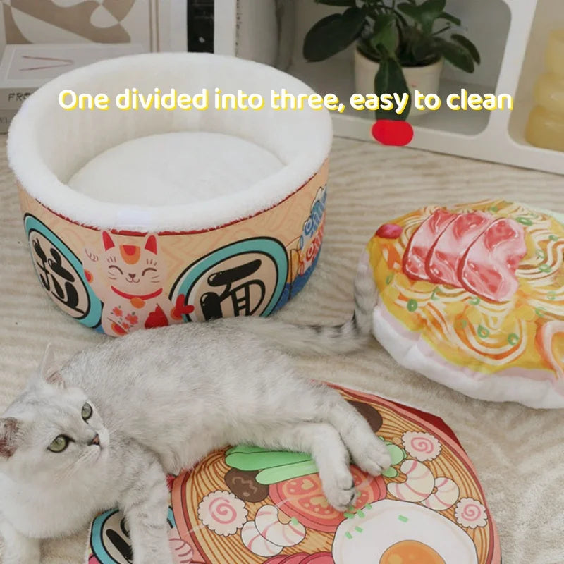 Warm Soft Pet Nest Bed Cushion for Cats Dogs