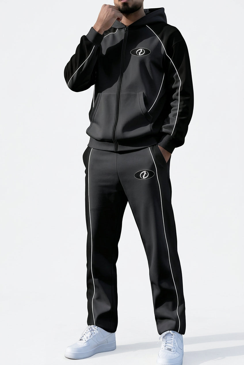 Men's Casual Zip-Up Hoodie and Pants Tracksuit Set