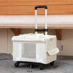 Foldable Double Layer Pet Trolley Travel Carrier for Cats Dogs