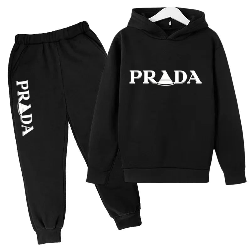 Kids' Printed Hooded Sweatshirt and Pants 2-Piece Set
