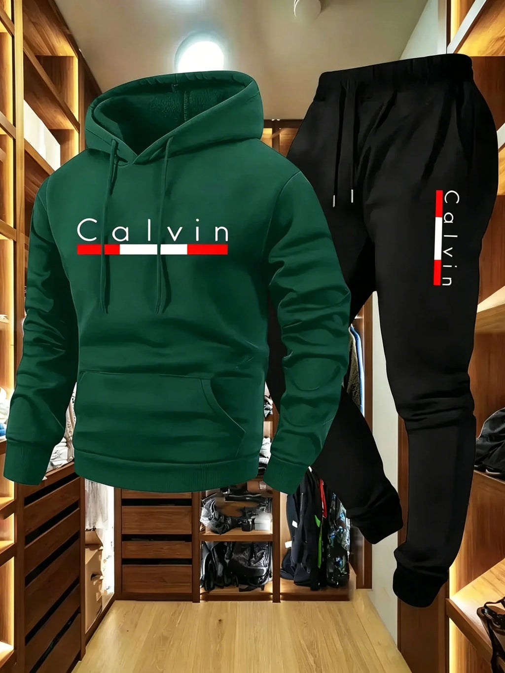 Men's Winter Fleece Hoodie and Jogger Pants Set