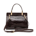 Women's Crocodile Pattern Cowhide Leather Handbag Tote Bag Q1834