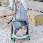 Breathable Space Capsule Rolling Pet Carrier Backpack for Cats Dogs