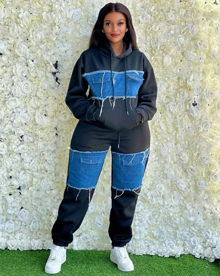 Women's Dashiki Long-Sleeve Top and Pants 2-Piece Suit