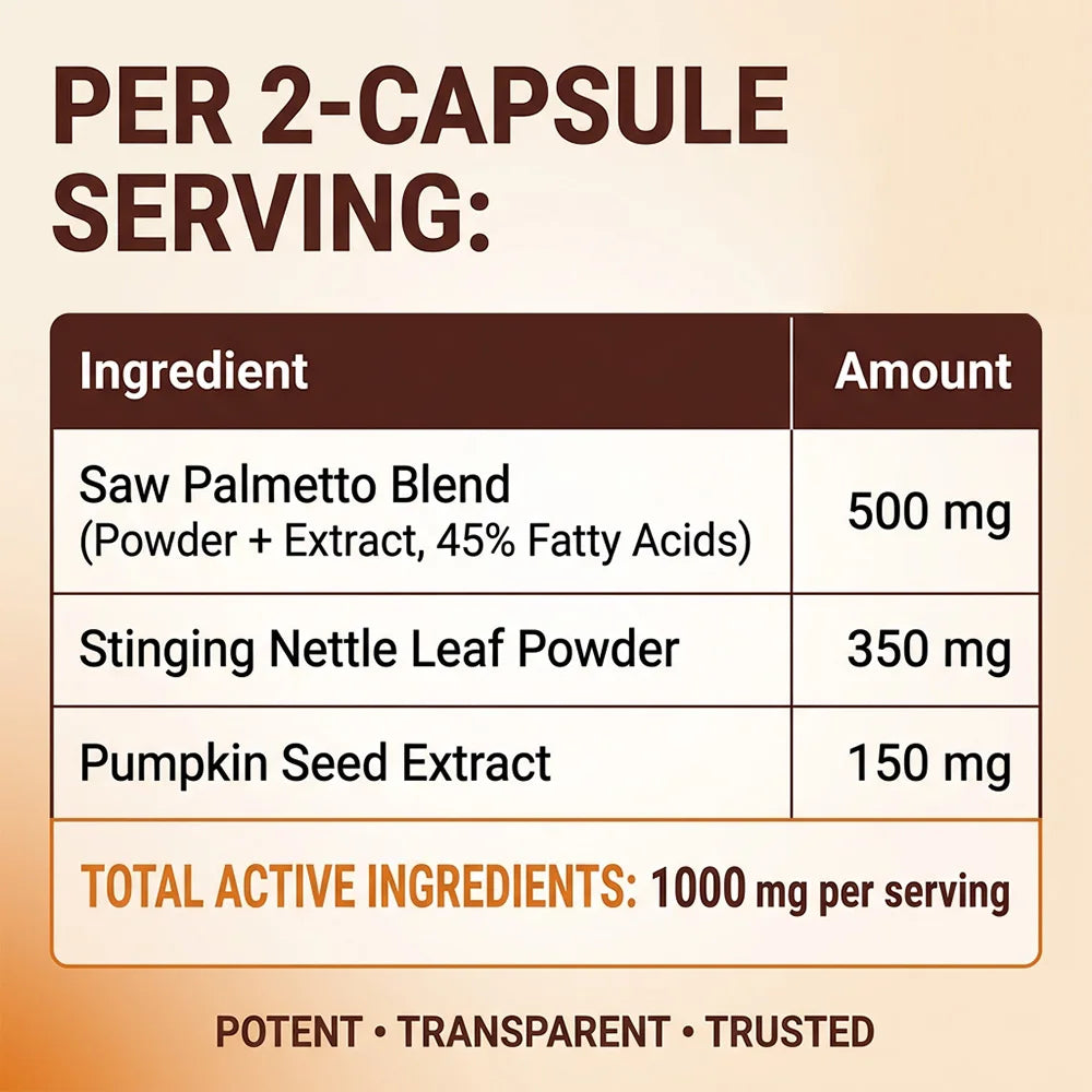 Saw Palmetto Capsules for Prostate and Hair Health