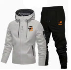 Men's Hooded Softshell Jacket and Pants Two Piece Set