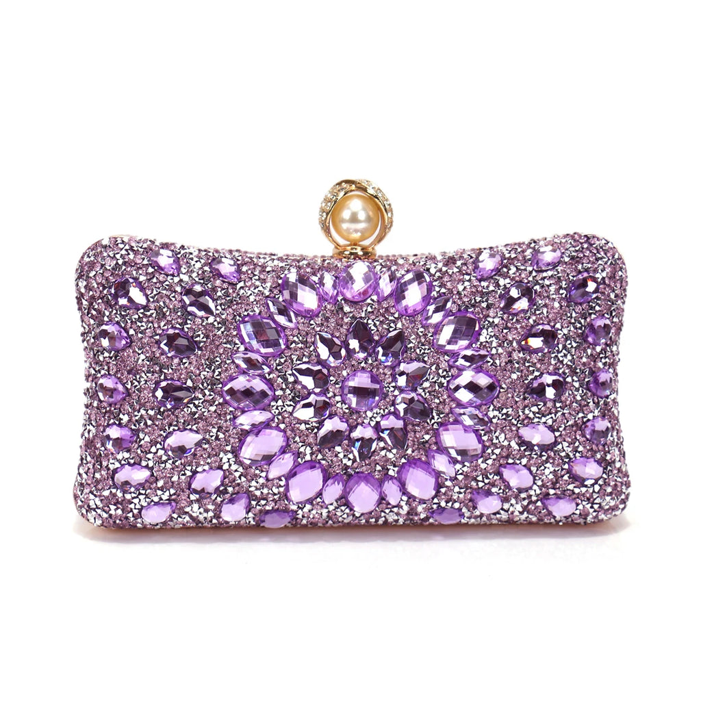 Women's Luxury Pearl Rhinestone Evening Clutch Bag
