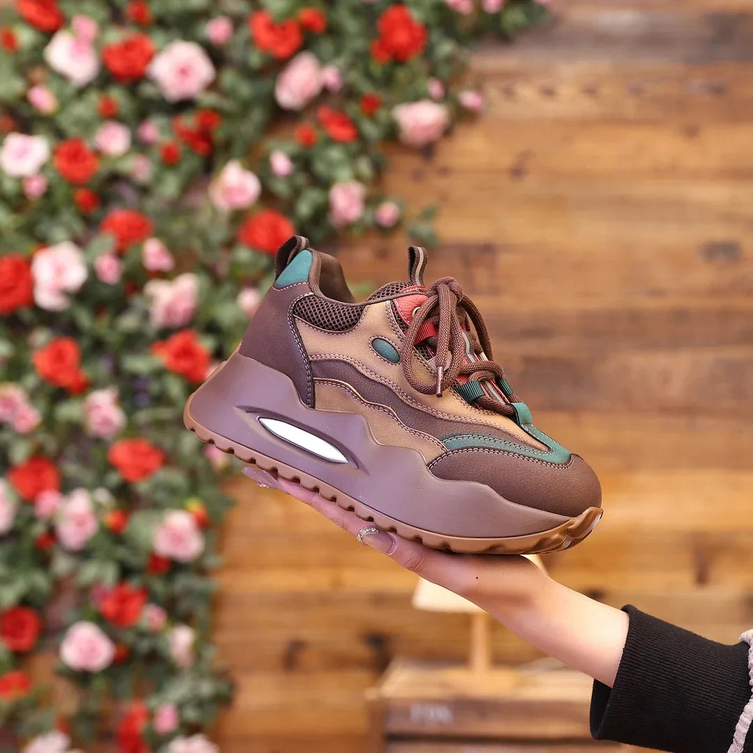 Women's Casual Color Block Thick Sole Sports Shoes