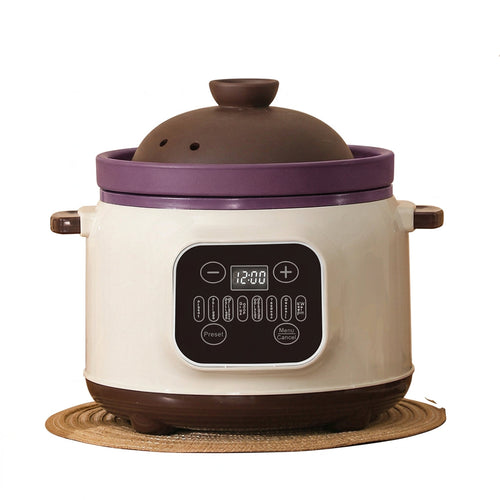 4-Quart Multifunctional Ceramic Slow Cooker and Electric Stew Pot