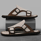 Men's Luxury Genuine Leather Outdoor Beach Slide Sandals