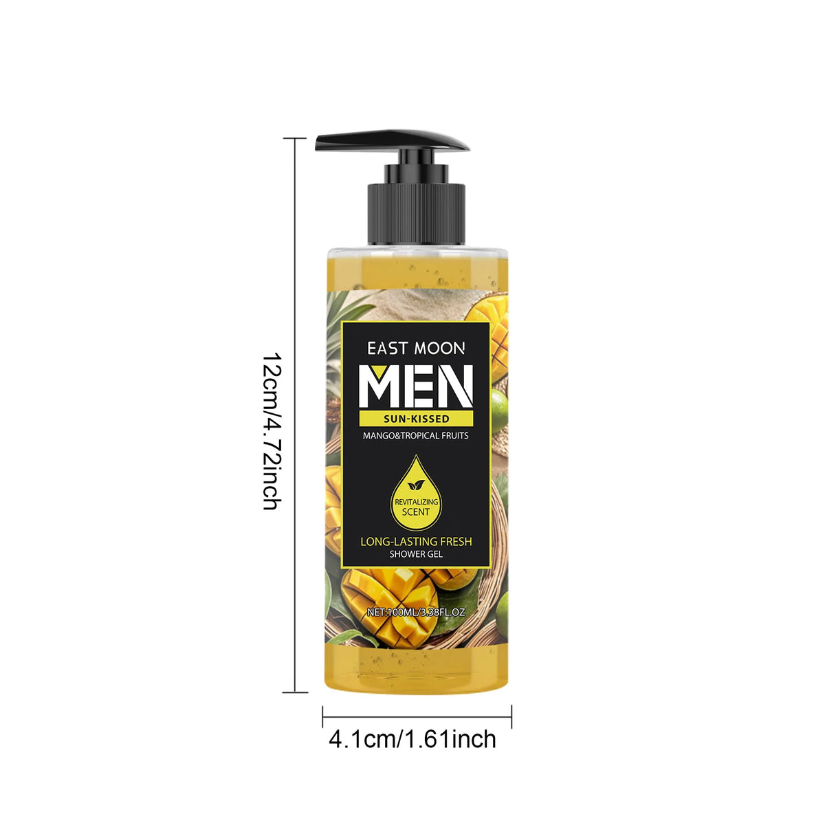 Men Long Lasting Fragrance Shower Gel Deeply Cleansing Exfoliating 3.4 fl oz