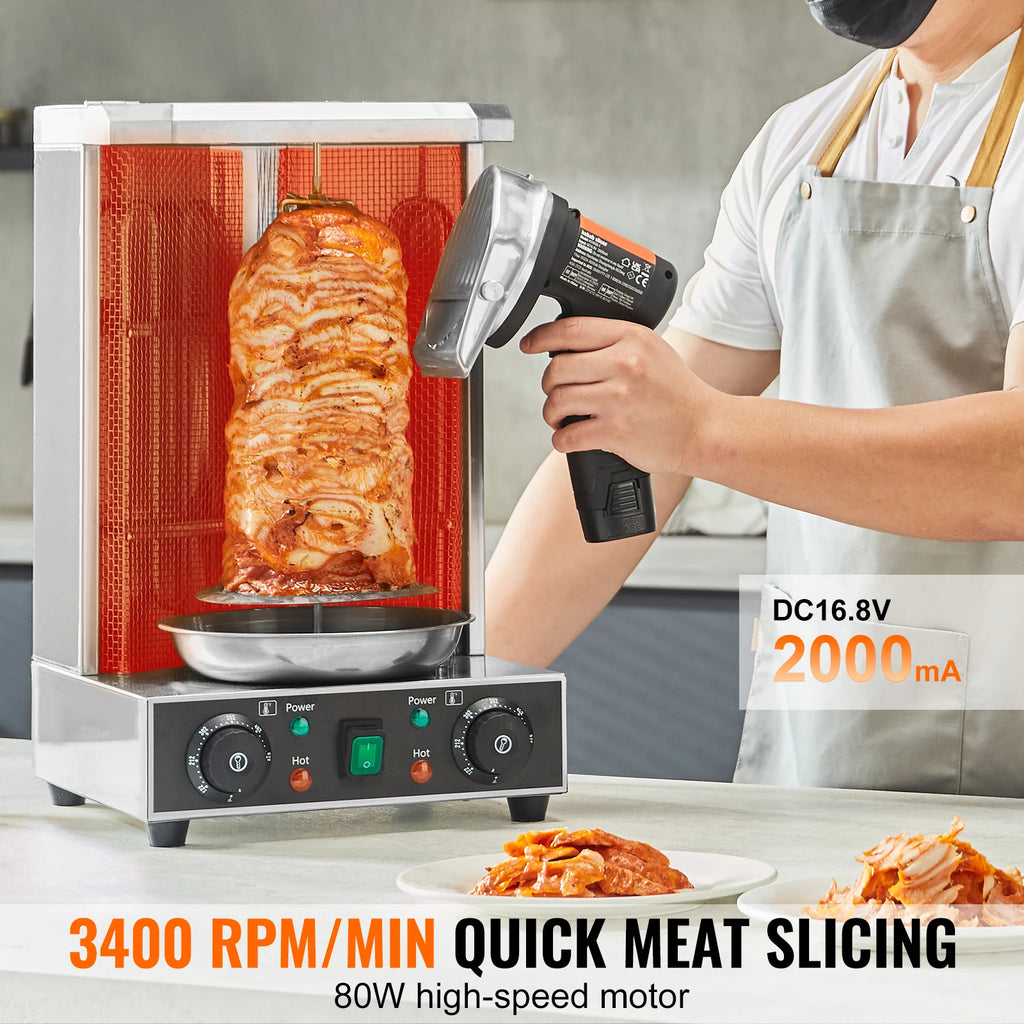 Electric Shawarma Knife and Commercial Gyro Cutter 80W
