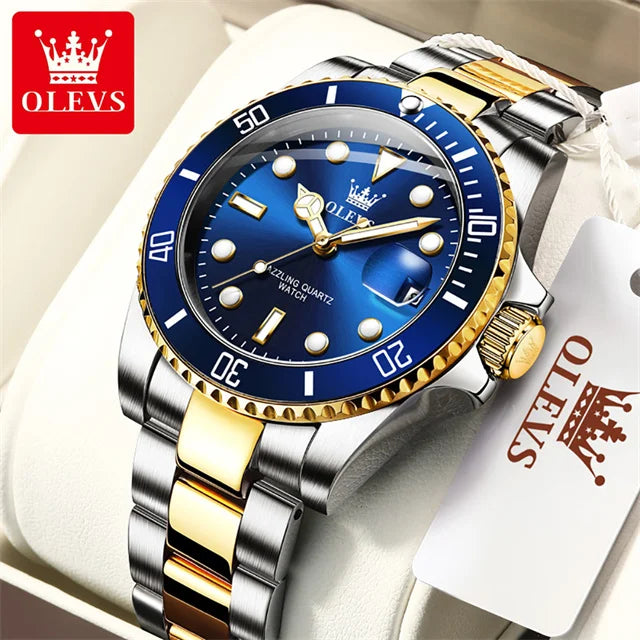 Men's Quartz Stainless Steel Watch with Auto Date