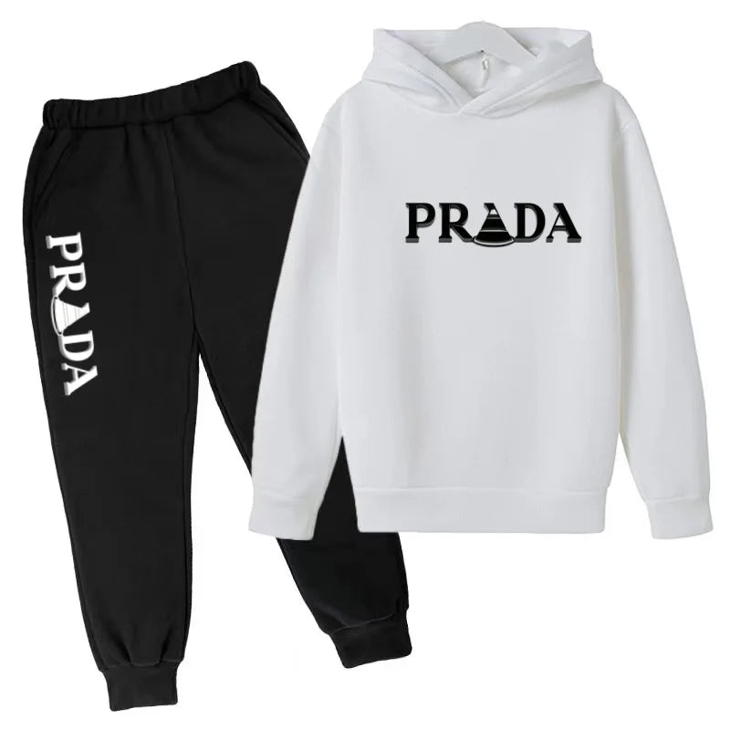 Kids' Printed Hooded Sweatshirt and Pants 2-Piece Set
