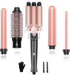 5-in-1 Interchangeable Curling Iron Set with 3 Barrel Crimper